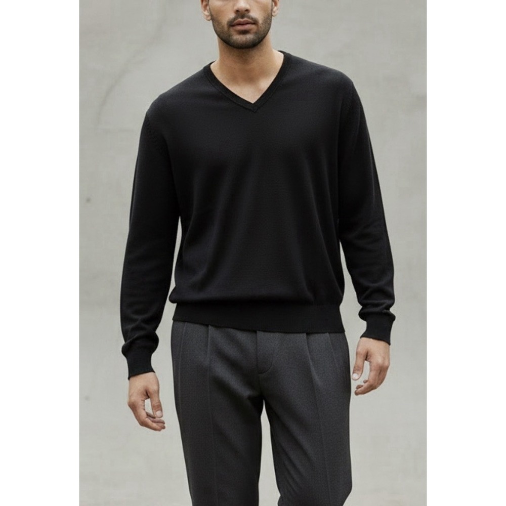 NWT Club Room Black Cashmere Sweater Mens XL V-Neck Soft Luxury Preppy Academia